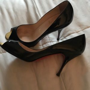 Patent leather Christian Louboutin peep toe heals